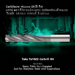 Foret en carbure Ttake Ta1022 avec revêtement Nano TiAln 3Xd pour l'acier inoxydable et les superalliages - Product Image 3