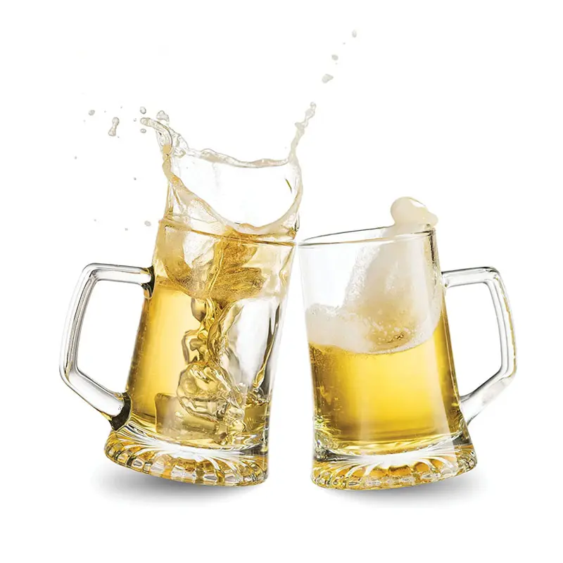 カスタムロゴ鉛フリー透明500ml1リットルビールステイングラスビールグラスカップマグレストランバーパーティー用