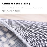 Nordischer Luxus Wabi-Sabi Stil Bedruckter Streifenmuster Quadratischer Polyester-Teppich für Wohnzimmer & Schlafzimmer Bodenmatte
