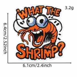 Parches Bordados Termoadhesivos con Dibujos Animados Divertidos de Camarones, Tiburones, Pandas, Alpacas y Pingüinos para Decoración - Product Image 3