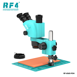 RF4光学ステレオ三眼実体顕微鏡 6.5-65倍 LEDリングライト 6565-PO4 材料科学サンプル観察教育用 - Product Image 4