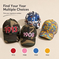 Casquette de baseball camouflage 1908 personnalisée avec logo numérique brodé en 3D en relief, casquette de camionneur réglable