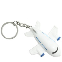 Cadeau promotionnel, mini avion en plastique 3D, porte-clés avec lumière LED et son