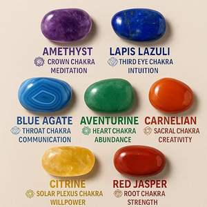 Bracciale da 7 Chakra con carta di significato piccolo braccialetto di cristallo di pietra naturale che guarisce ansia energico ed emotivo Chakra per le donne - Product Image 2