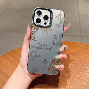 Cap Cross Boots Printing Electroplated Silver Key TPU PC Funda para teléfono móvil para Iphone 8 Xr Xs Max 11 12 13 14 15 16 17 Air - Product Image 1
