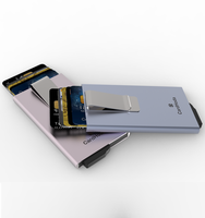 Porte-cartes automatique CardHoda, fin et élégant en aluminium, 6 pouces, anti-RFID, léger, 8 mm d'épaisseur, 50 g, multifonction, sans fermeture