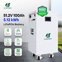 Batterie à décharge profonde 51,2V 100Ah 5kWh 10kWh LiFePO4 avec BMS CE pour système solaire domestique hors réseau