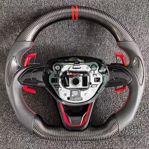 Rueda de dirección de fibra de carbono personalizada para <span class=keywords><strong>Volkswagen</strong></span> GOIF 8 Gti GTS Tiguan L, conjunto de volante de cuero multifuncional - Product Image 4