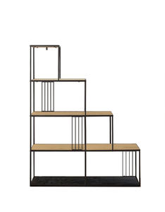 Estanterías minimalistas <span class=keywords><strong>de</strong></span> <span class=keywords><strong>madera</strong></span> <span class=keywords><strong>y</strong></span> metal, unidades <span class=keywords><strong>de</strong></span> almacenamiento <span class=keywords><strong>de</strong></span> pie para cocina, sala <span class=keywords><strong>de</strong></span> estar, sala <span class=keywords><strong>de</strong></span> lectura en el hogar, hotel, apartamento - Product Image 5