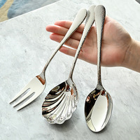 Ensemble de couverts en acier inoxydable de haute qualité pour hôtel, avec manche gravé, vaisselle de table, ensemble de couverts pour restaurant