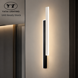 Applique murale LED linéaire moderne en acrylique et métal, décorative pour intérieur, CCT sélectionnable, pour maison, hôtel, couloir, 23W - Product Image 1