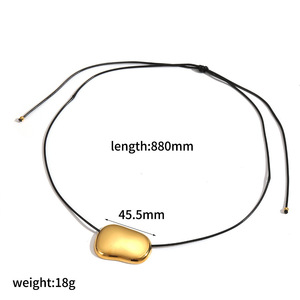 Collier pendentif irrégulier en acier inoxydable, long et ajustable, style minimaliste, bijoux de mode, design géométrique, ton or et argent - Product Image 5