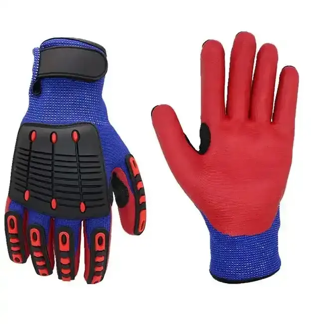 SONICE CE EN388 4544EP Mechanic Nitrile TPR Vibration Cut Resistant Protection Mechanic Safety Impact Gloves