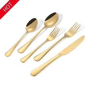 शानदार Lujo 1010 कटलरी डे Acero Inoxidable सेट डे Cubiertos Dorados डे ऑरो डे प्लाटा अल पोर महापौर Flatware