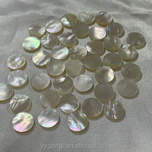 Madreperla Blanca de Alta Calidad, Corte Redondo Excelente, Dos Rebanadas Planas, para Joyería, de 8-16 mm - Product Image 2