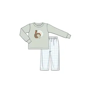 New design pre-order children thanksgiving apparels baby fall clothing sets cute boys turkey outfit