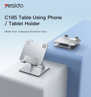 C185 Yesido Support de Bureau Pliable en Métal, Refroidi par Air, Hauteur Réglable pour Ordinateur Portable et Tablette PC