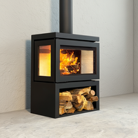 Poêle à bois de style classique européen, foyer autoportant d'intérieur, chauffage à flamme réelle pour la décoration de la maison