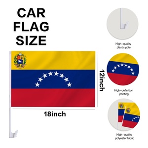 Bandera de Ventana para Auto Resistente al Viento de Venezuela, 12x18 Pulgadas, Personalizada con 8 Estrellas, Tricolor, con Clip y Asta para Aficionados al Deporte - Product Image 2