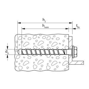FISCHER - 536866 Tornillo de hormigón de acero galvanizado ajustable con cabeza hexagonal y Torx y arandela integrada UltraCut FBS II U - Product Image 4