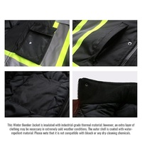 Veste bomber de sécurité haute visibilité pour hommes et femmes, veste de travail résistante et imperméable pour l'hiver, pour travaux en plein air par temps froid