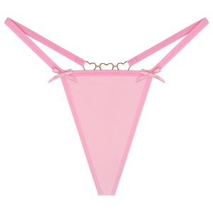 Sous-vêtements féminins sexy à découpes, string à chaîne fine, coton pur, entrejambe respirant, taille basse - Product Image 5