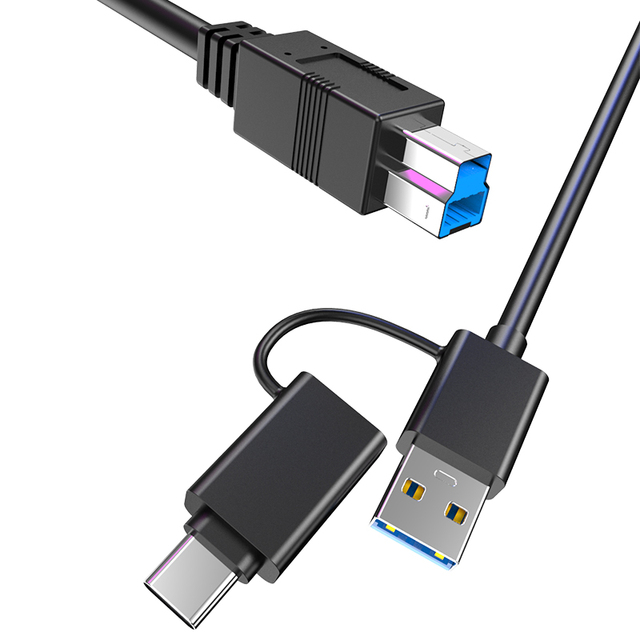 OEM Factory Tinned Copper USB 3.0 Cable 2 in 1 for USB Type B Devices PVC Jacket and Foil Shielding for Computers