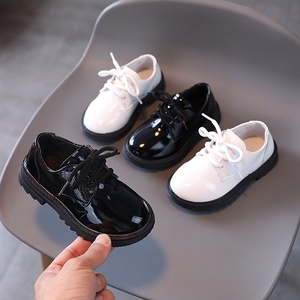 Scarpe in pelle sintetica per ragazzi primavera e autunno nuovo stile Britain All-match nero alla moda per bambini - Product Image 1