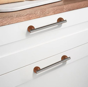 Hot Sale Solid 304 Stainless Steel Kitchen Cupboard Handles Wardrobe Wooden Cabinet Handle Wood Ball Teru Teru Bozu <strong>Drawer</strong> Pulls - Product Image 6