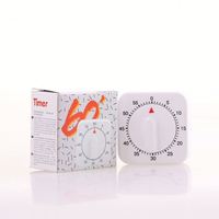 Timer Dapur Mekanis 6cm 60 Menit Alarm Pendulum Persegi Tanpa Baterai Diperlukan Pengatur Waktu Belajar Pengingat Jam Saat Memasak dan Makan