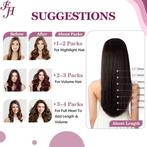 Extensiones de Cabello con Punta en U, Color Teñido, de Alta Calidad, Precio Económico de Fábrica FH, Extensiones de Cabello Humano 100% con Punta en U - Product Image 5