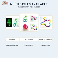 Jouet anti-stress Twist Fidget Toy, translucide arc-en-ciel, qui brille dans le noir, flexible, pour soulager le stress, boucle sensorielle, TDAH, anxiété, cadeau de bureau, vente en gros