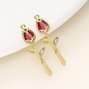 Rose Pendant Zinc Alloy Gold Silver Plated Bezel Setting Themed Plant Charms For DIY Jewelry Unisex Gift Accessory - Product Image 4