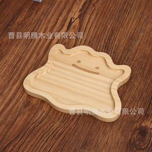 Plateaux en bois de bambou personnalisés pour fruits, collations, assiettes pour enfants, gâteaux, pain, plateau de service, couleur unie, bois de pin - Product Image 2