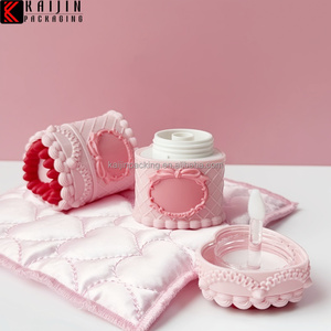 กระปุกใส่ลิปบาล์มรูปเค้กและตลับลิปสติกพร้อมกระจกและแปรง ดีไซน์น่ารักแบบกำหนดเองได้ บรรจุภัณฑ์พกพาสุดหรูสำหรับเป็นของขวัญสำหรับสาวๆ - Product Image 3