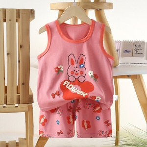 Conjunto de Pantalones para Niños, Verano, Algodón, Estilo Coreano, Acabado Suave, Diseño de Dibujos Animados de Animales, Pantalones Cortos sin Mangas para Bebés, Niños y Niñas - Product Image 4