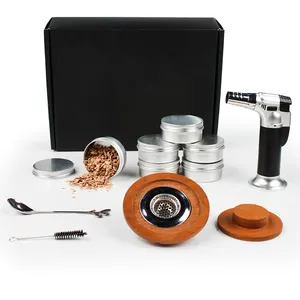 Manufacturer custom bartending cocktail smoker kit set with wood chips torch for whiskey