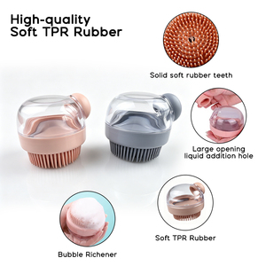 3-in-1 Pet Grooming <b>Brush</b> Dog Bath <b>Brush</b> Scrubber with Shampoo Massage Dispenser and <b>Shower</b> <b>Brush</b> for Bathroom Use - Product Image 2