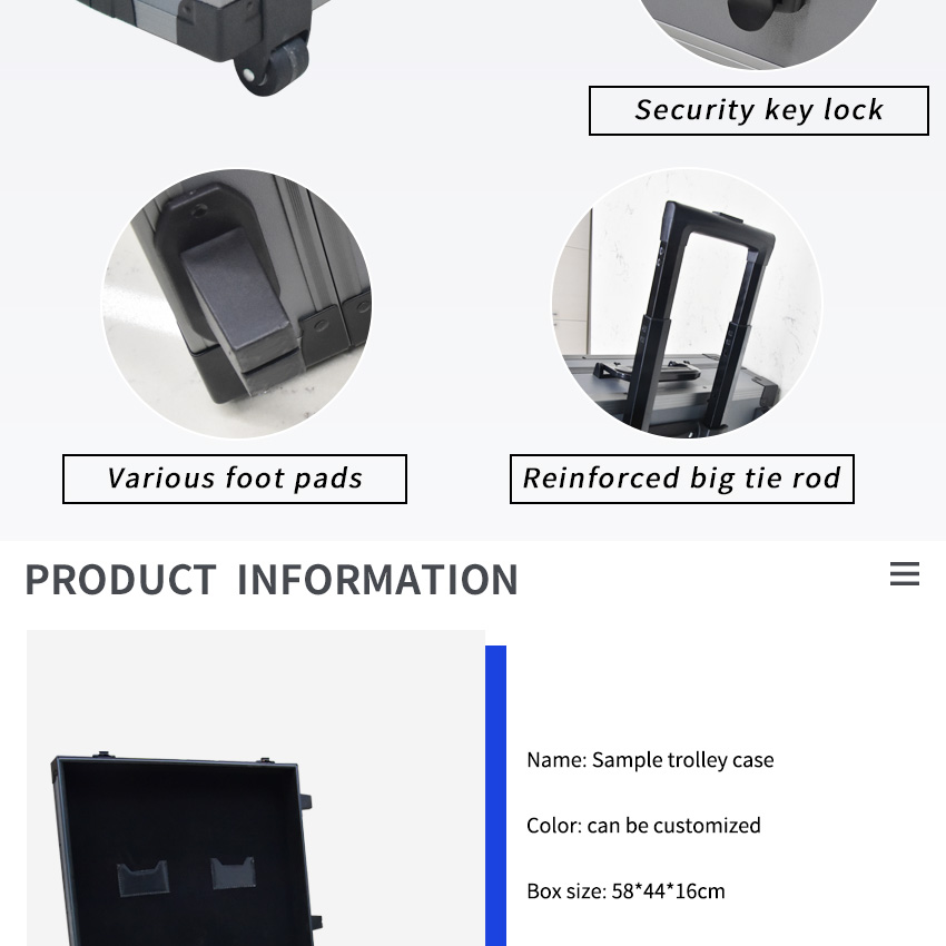 Factory Retail Custom Aluminum Trolley Case With Wheel Quartz Slab Display Box Marble Stone Sample Case Tile Display Suitcase