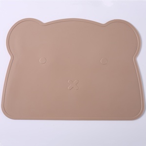 Nouvelles Assiettes Écologiques en Silicone de Qualité Alimentaire pour Enfants, Motif Ours de Dessin Animé, Napperons de Table pour Bébé, Fournitures d'Alimentation pour la Cuisine - Product Image 2
