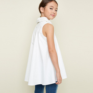 Nouveaux hauts décontractés sans manches à col montant pour filles, modèle fantaisie de créateur - Product Image 2