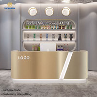 Comptoir de réception moderne et minimaliste en acier inoxydable, hauteur 90 cm, largeur 120-240 cm, pour magasin de vêtements, restaurant, salon de coiffure