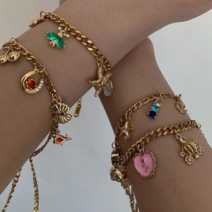 วันวาเลนไทน์เพทายหรูหรา DIY หัวใจผลไม้สร้อยคอสร้อยข้อมือหัวใจเ<span class=keywords><strong>ช</strong></span>อร์<span class=keywords><strong>รี</strong></span>่ทองจี้และเสน่ห์เครื่องประดับขายส่ง - Product Image 2