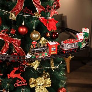 Juego de tren eléctrico de Navidad, vehículo de juguete con pilas, juguetes de ranura de ferrocarril con luces, sonidos, decoración de vacaciones, regalo para niños - Product Image 5