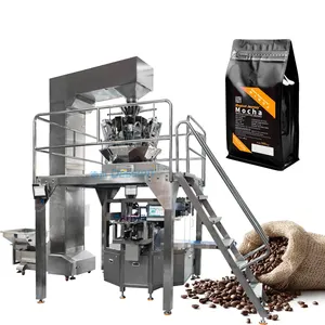Mehrkopf-Wagen Kaffeebohne Vakuumventil Stehtasche Packmaschine Bohne Reis Reißverschlussbeutel Packverschlussmaschine