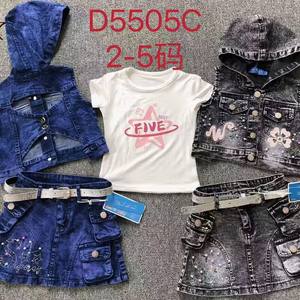 10.5 dollari modello YQ275 età 2-5 anni grandi <span class=keywords><strong>Jeans</strong></span> per bambini Para Mujer per bambine <span class=keywords><strong>Jeans</strong></span> <span class=keywords><strong>pantaloni</strong></span> due pezzi con colore blu - Product Image 3