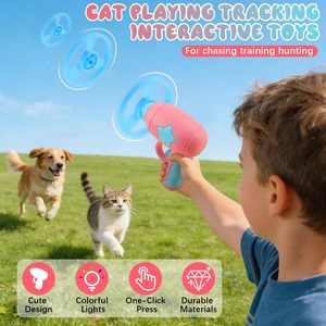 Juguete Interactivo Luminoso para Mascotas al Aire Libre: Libélula de Bambú Giratoria con Luz Intermitente y Catapulta para Gatos, Juguete de Lanzamiento con Vuelo Colorido - Product Image 5