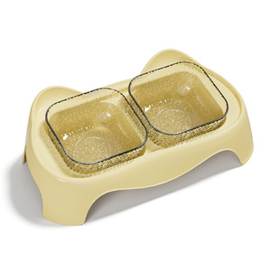 Bol pour animaux de compagnie Huayuan Hoopet, double bol en verre, anti-éclaboussures, antidérapant, pour l'alimentation et l'eau des chats, design moderne - Product Image 5