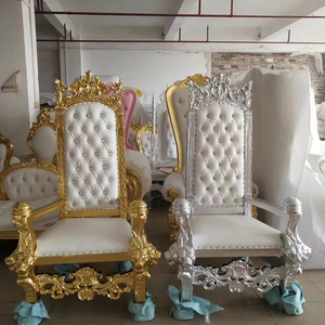 Chaise moderne exquise en acier inoxydable à dossier haut chaise de trône roi pour l'utilisation de l'hôtel de fête de mariage - Product Image 5