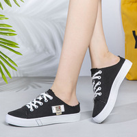Chaussures en toile pour femmes, style coréen classique, style minimaliste d'été, baskets confortables décontractées de couleur unie, pour étudiants, fabrication en usine